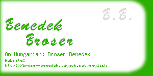benedek broser business card